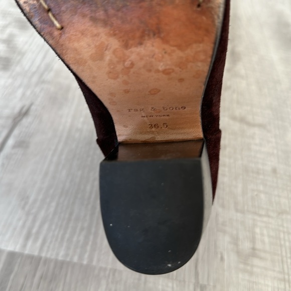 Rag and Bone Classic Newbury Boots Burgundy Suede - Picture 9 of 10